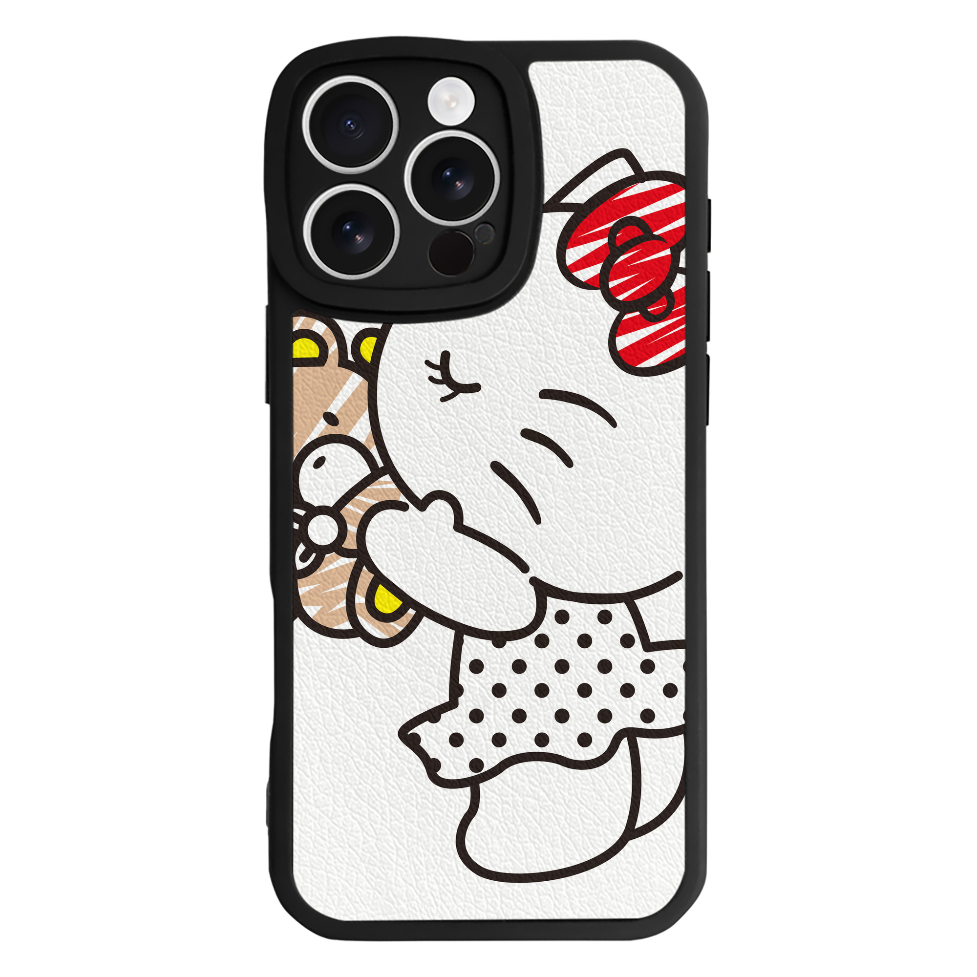 （画像用） Hello Kitty ハローキティ 【iPhone 16シリーズ対応】シリコンスマホケース（レザー調） 材質：シリコン